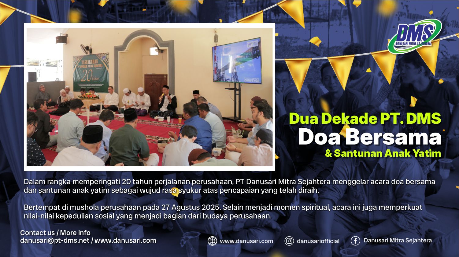 Dua Dekade PT Danusari Mitra Sejahtera: Doa Bersama dan Santunan Anak Yatim
