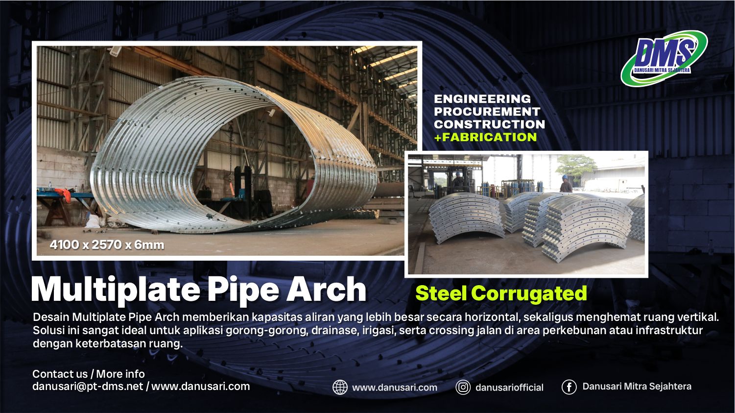 Multiplate Pipe Arch 4100mm x 2570mm x 6mm